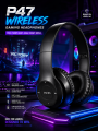 P47 Stereo Gaming Headphones with Microphone - 7.1 Surround Sound Over-Ear Headset for PUBG FreeFire Mobile, PC, PS4 & Xbox - Noise Cancelling Adjustable Mic with Soft Protein Earpads - 3.5mm Aux & USB Connector. 
