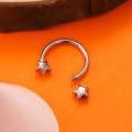 JHJT 18G Stainless Steel Horseshoe Nose Piercing Star Septum Nose Ring Women Nostril Body Jewelry. 
