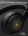 DOQAUS Bluetooth Headphones Over-Ear, 52 Hours Playtime, 3 EQ Modes, Noise-Isolating HiFi Stereo, Deep Bass, Microphone, Soft Earpads for Cellphone/PC (Black). 