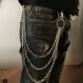 1/2/3 Layer Long Metal Belt Chain Rock Punk Hook Trousers Pant Waist Link Metal Wallet Chain Keychain Ring Clip Keyring HipHop Jewelry Eatop. 