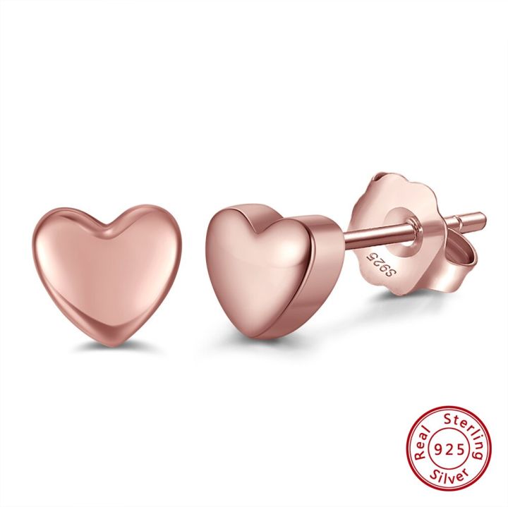 ORSA JEWELS 925 Sterling Silver Romantic 6 MM Heart Earring 14K Gold Plated for Women Earrings Gold Jewelry Birthday Gift APE43