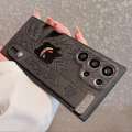 CrashStar Laser Emed Gengar Anime Leather Hard Shockproof Case Wristband Stand For Samsung Galaxy S24 + S23 S22 Ultra A55 A54 A15 5G Fashion Funny Black Gray Phone Casing With Full Cover Lens Camera Protection Hot Sale. 