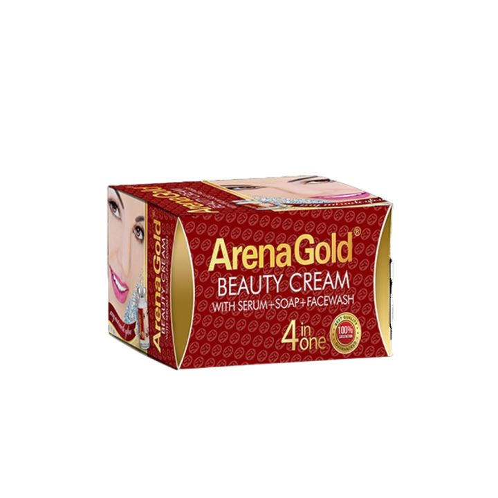 Arena Gold Beauty Cream| 4 In 1 Face Cream| Serum + Soap + Face Wash+ Cream| For All Skin Types| Cream