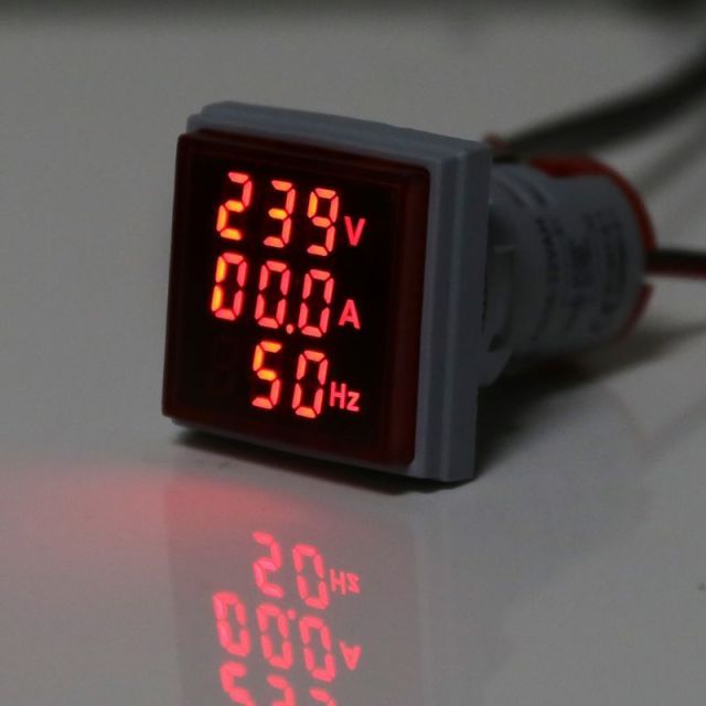 Current volt frequency 3 in 1 meter 22mm current volt Hertz meter 50-380V 100A 99Hz with Digital LED display