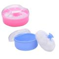 Plastic Baby Care Baby Puff Box Holder Container Talcum Powder Case with Fluff Puff. 