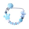 Personalized Name Handmade Baby Silicone Pacifier Anti-Drop Chain Mini Silicone Koala Infant Pacifier Clips Chains. 