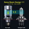 H4 LED Headlight Bulb Motorcycle Hi/Lo Beam with Angel Eye Daytime Running Light 25W 3000LM Super Bright 6000K. 