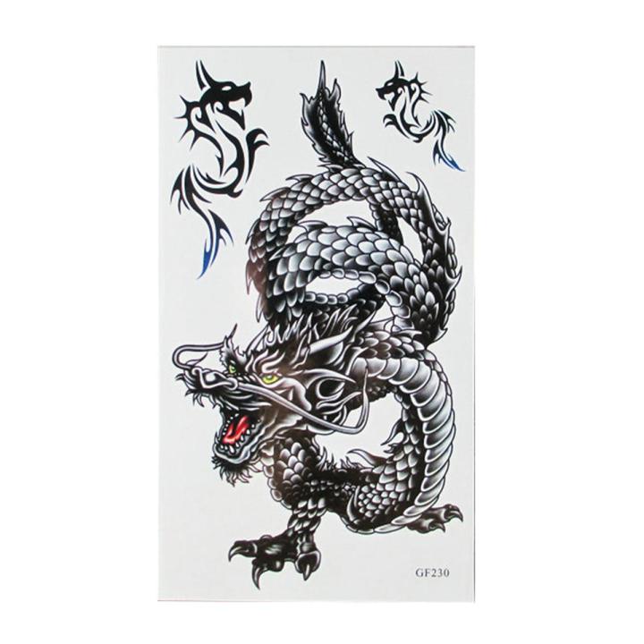 Tuosair Dragon Disposable Removable Waterproof Body Art Temporary Tattoo Sticker Decal