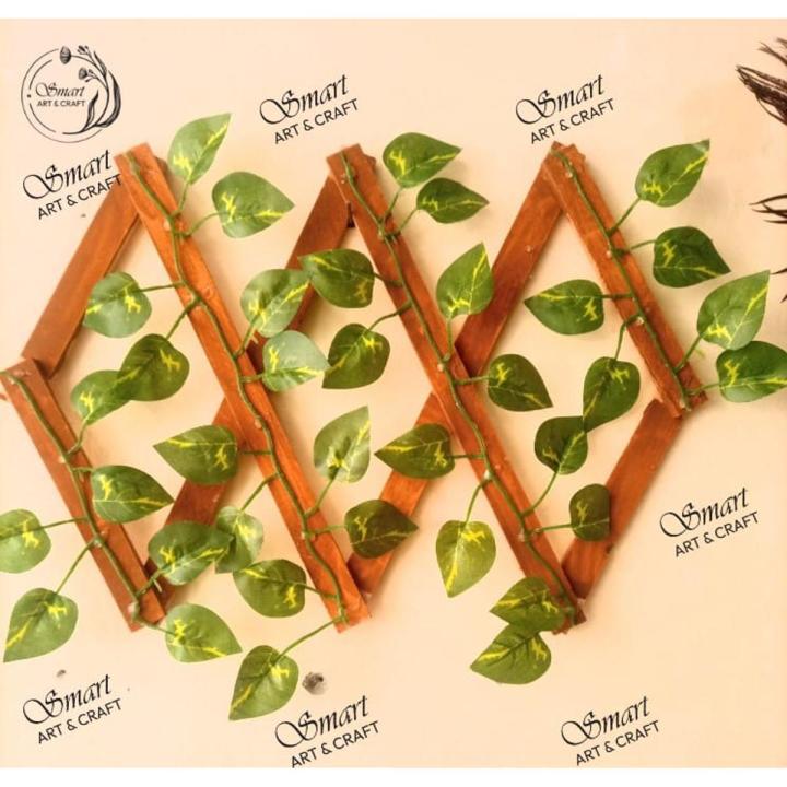 Artificial%20Money%20Plant%20Wooden%20Green%20Leaf%20Fence%202%20Feet%20Retractable%20Climbing%20Frame%20for%20Home%20Gardening%20and%20Decoration%20-%20Image%202