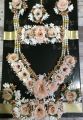 Bridal Artificial Flower  Jewellery Set / Bracelets / Earing/ / Tikka  For Mendhi, and Multi faction #-JS11. 