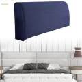 Bed Headboard Cover Removable Bed Backrest Cover Solid Color Dustproof Soft Headboard Protector Blue. 