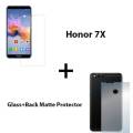 Honor 7X Polish 2.5D Tempered Glass Screen Protector Polish Glass + Back Matte Protector Soft Skin Sheet Soft Film Protection For Honor 7X. 