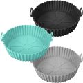 Air Fryer Silicone Griddle Reusable Pot Easy Clean Round/Rectangular Liner Ninja Griddle Pizza Plate Grill Mat Air Fryer Accessories Fryer Silicone Pot Basket Liner Non-Stick Oven Baking Tray. 