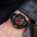 3d Car Wheel Moving Watch With Skeleton Dial Desing. 