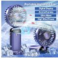 USB Handheld Mini Fan Foldable Portable Neck Hanging Fans 5 Speed Rechargeable Fan with Phone Stand and Display Screen. 