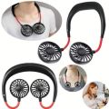 Lazy Neck Hanging Dual Mini Rechargeable Cooling Fan. 