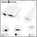 For Lightning to 3.5mm 2 in 1 Earphone Audio Adapter For iPhone 11 12 Pro 7 8 Plus X Charger Cable Phone Aux Dual Jack Splitter. 