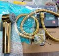 Muslim shower Golden set Toilet shower head with CP Chain complete set hand shower for bathroom. 