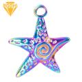Starfish Necklace Colorful Starfish Pendant Lightweight Stainless Steel Jewelry for Diy Necklace Bracelet Earrings Clothes Diy Bag Pendant. 
