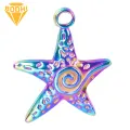 Starfish Necklace Colorful Starfish Pendant Lightweight Stainless Steel Jewelry for Diy Necklace Bracelet Earrings Clothes Diy Bag Pendant. 