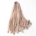 Winter Kashmiri Pashmina Scarf Shawl with Pom Poms Tussel. 