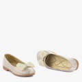 ECS Pearl Bow Flat Pumps For Girls - Shoes For Girls - Kids Footwear. 