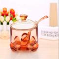 Plastic Novel Jam Jar Elephant Sugar pot with chammach Diamond Style Sugar Pot with chamach Super Clear Crystal Material Sugar Bowl with Spoon and Lid and Lid 300ml blue brown Green Purple cheeni shukar dan kitchen Pot. 