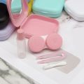 Macaron Color Mini Eye Contact Lenses Cases Girl Black Purple Contacts Lens Container Case Silicone Tweezers Mini Pocket Box. 