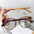 Round Frame Eyeglasses Vintage Wood Grain Legs Anti-Blue Light Optical Glasses Women Men Casual Fashion Spectacles. 