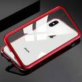 Iphone x Magnetic Adsorption Case Metal Frame Tempered Glass Back with Built-in Magnet Cover. 