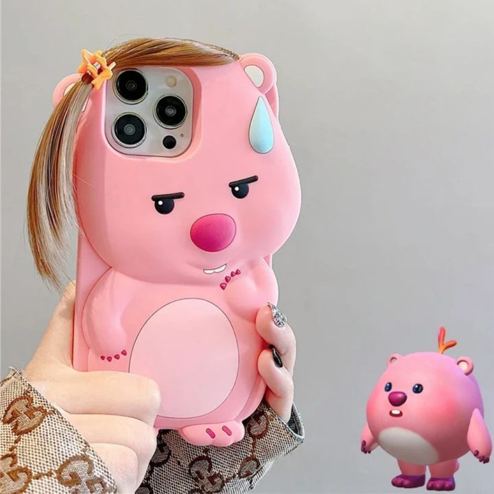 ♥Original Product+FREE Shipping+COD♥ Loopy Apple Iphone Case Kawaii Cute Anime Creative Quirky Phone Case Long Hair Styling Shockproof Anti-Wear Case