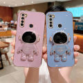 Maitus for Xiaomi Redmi Note 8 Back Cover with Astronaut Hidden Stand Luxury 6D Plating Square Bumper Shiny Cases Soft Silicone Full Protection Mobile Phone Case for Boy Girls. 
