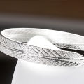 Women's Vintage Simple Angel Feather Bangle Adjustable Opening Cuff Bracelet. 