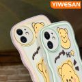 YIWESAN For VIVO Y81 Case Cartoon Baby Winnie the Pooh Colorful Lovely Cream Wave Border Soft Clear Shockproof Phone Cases Creative Camera Transparent Casing Simple Silicone Protective Cover. 