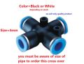 Pza Pneumatic Plastic one touch air compressor 4 way union cross Tube Fitting / Fitting 5 way one Touch 4mm , 6mm to 8mm size. 