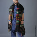 Shawl For Men and Boys  Black Green Tharri Wadera Shawl | Kamaal Khan. 