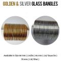 ladies churiyan - silver golden colour glass ladies bangles set 1 dozen 12 churiyan. 