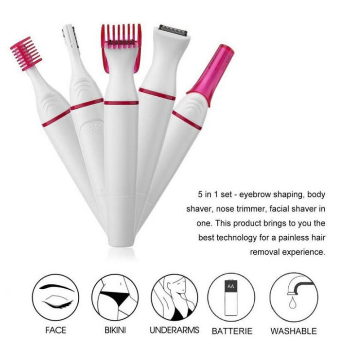 Hair Trimmer Multifunction 5 in 1 Electric Epilator Painless Trimmer ...