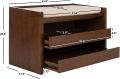 Home Percy 31-inch Walnut and Beige Storage Bench. 