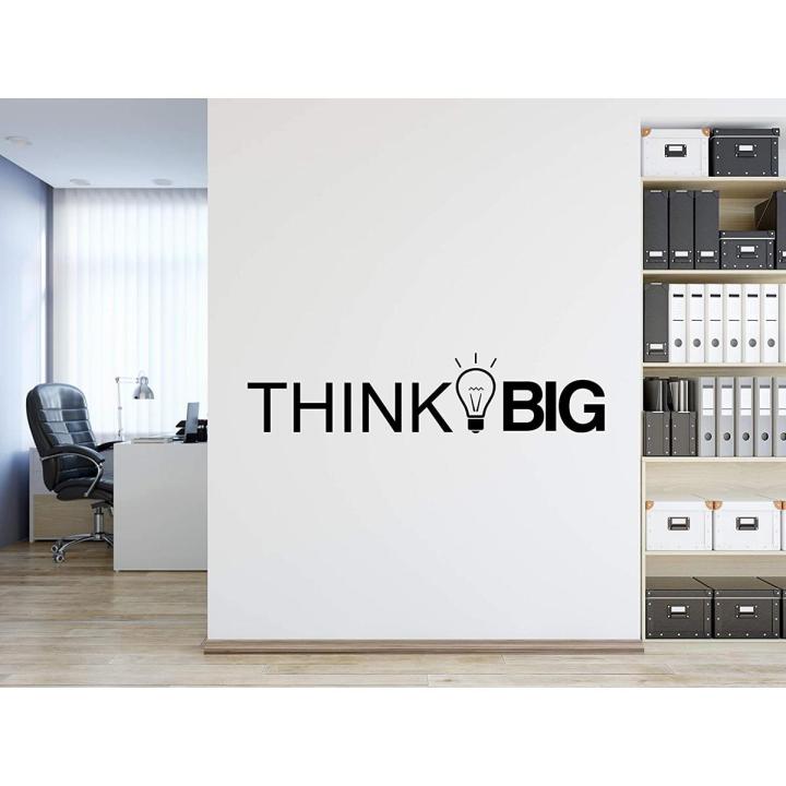Think Big Office Decor Wall Art Wall Decal Inspirational Motivational Vinyl Office Supplies Home Gym Work Success Wall Sticker Teamwork Welcome Quote Business Sign Gift Large
