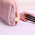 Makeup Bag Cosmetics Storage Bag Velvet Zipper Hand Bag Korean Double-Layer Bag Large Capacity Bag. 