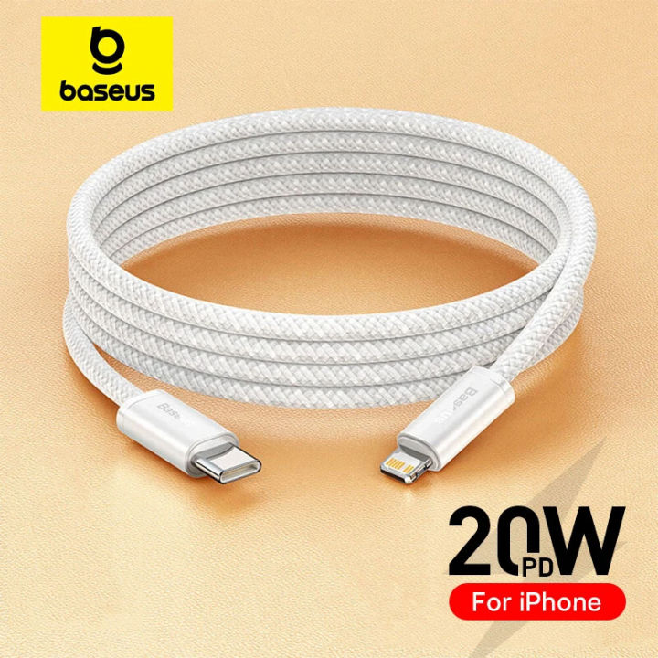 Baseus USB C to Lightning Cable,  20W PD Fast Charging Braided Data Cable Compatible with all iPhone Devices