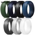 Men Silicone Rings Hypoallergenic Flexible Sports Antibacterial Wedding Rubber Bands 8mm Food Grade FDA Silicone Finger Ring. 