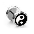 Pair Unisex Chinese Yin and Yang Stainless Steel Stud Earrings For Men Women Jewelry Round Tai Chi Dumbbell Earrings 1. 