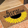 【Miga Plaza】Sunflower Door Mats Sunflower Welcome Mat Outdoor Rug Sunflower Door Mats Outside Spring Summer Door Mat Sunshine Decorative Room Carpets. 