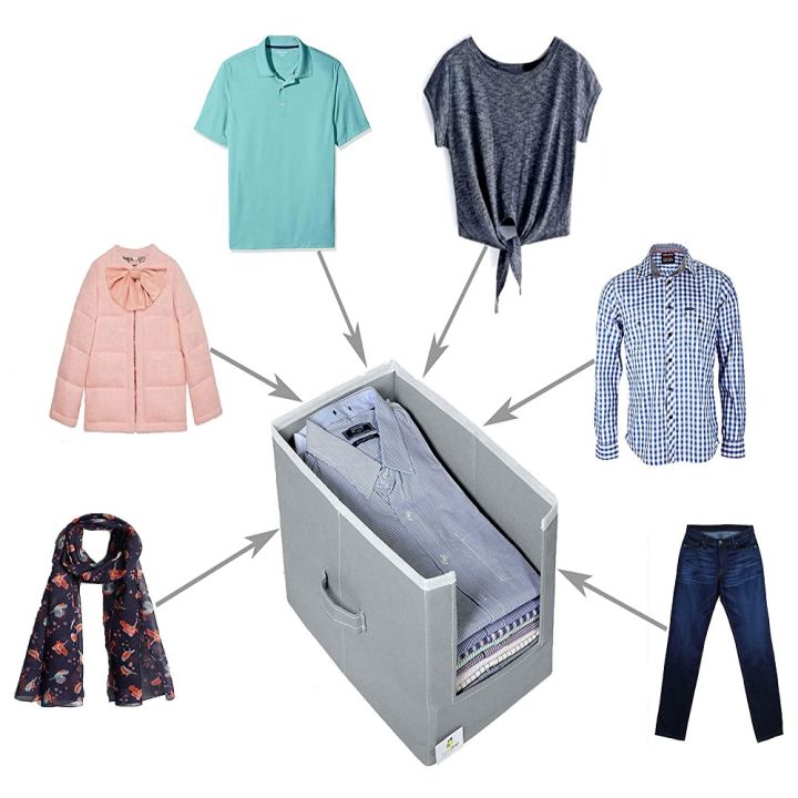 Shirt Stacker, Shirt Stacker Organizer, Shirt Stacker Front open Window Organzier, Shirt Stacker Organizer Designer for Wadrobe, Foldable Cloth Cover Large Capacity Cloth Organizer