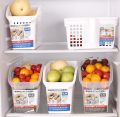 Cold Resistant Refrigerators Storage Plastic Basket Kitchen Cabinets Storage Organizer Containers, PP Plastic, Transparent, Free Size. 