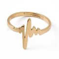 Geometric Wave Love Heartbeat ECG Lifeline Pulse Heartbeat Band Ring for Boy Girls Couple Ring. 