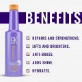 GK Hair Silver Bombshell Purple Shampoo 280ml – Toning for Blonde, Grey & Bleached Hair | Removes Brassy & Yellow Tones | Imported USA. 