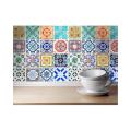 Techmanistan Pack Of 12 - Traditional Talavera Mediterranean Vintage Tile Stickers For Bathroom & Kitchen - 6x6 Inches each. 